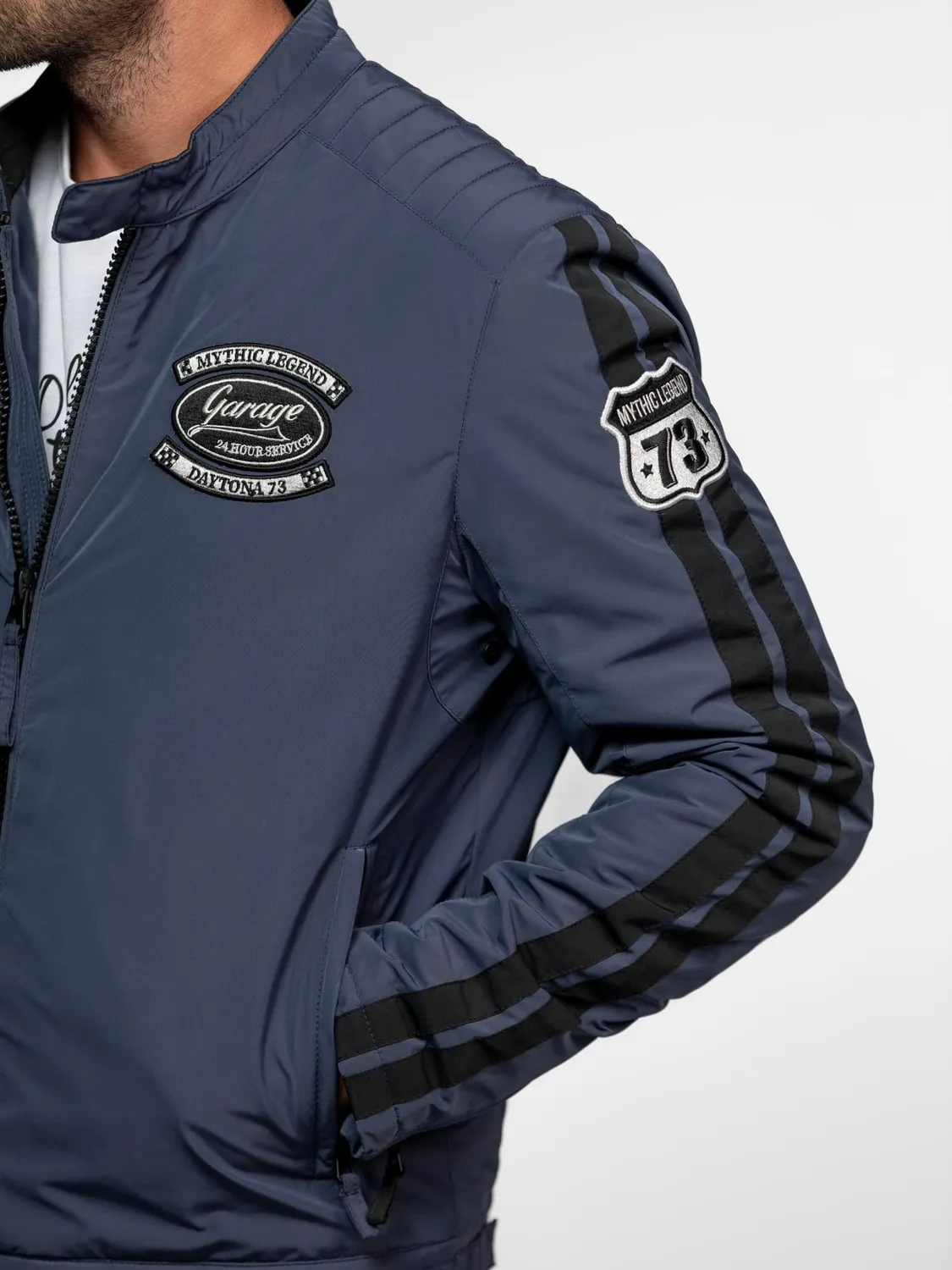 DAYTONA Hamilton veste nylon racing noire patchs
