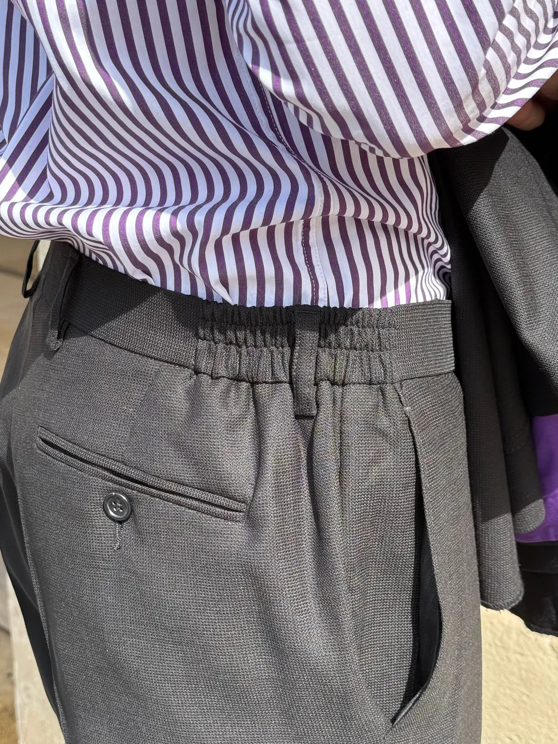 Hollington Vitinha taille élastique pantalon laine noir 44