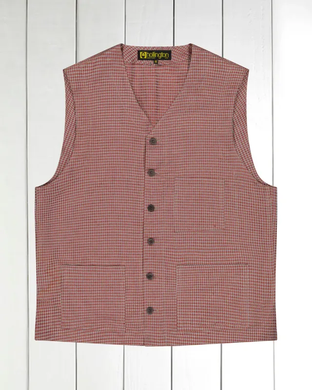 Hollington gilet coton lin orange poches plaquées