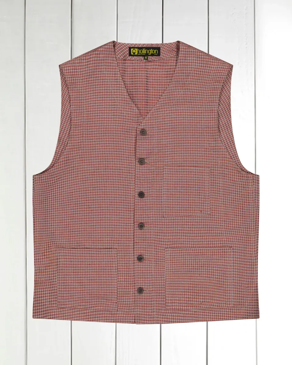 Hollington gilet coton lin orange poches plaquées