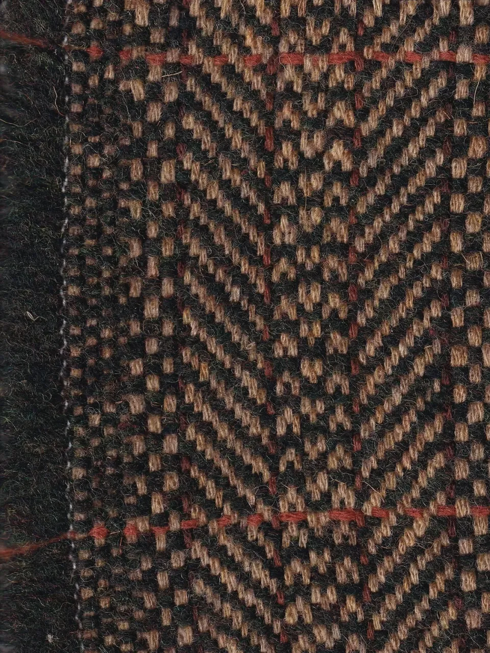 Hollington tweed chevrons bruns tissu au mètre 100% laine