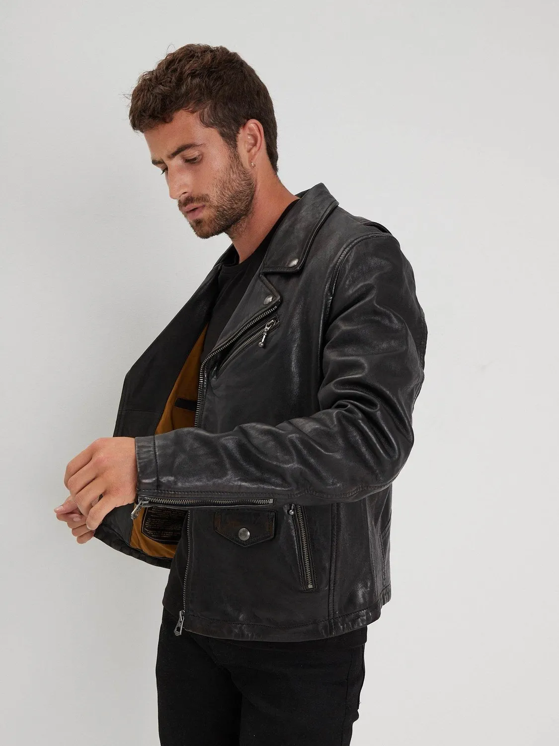 DAYTONA Miami blouson cuir agneau noir biker