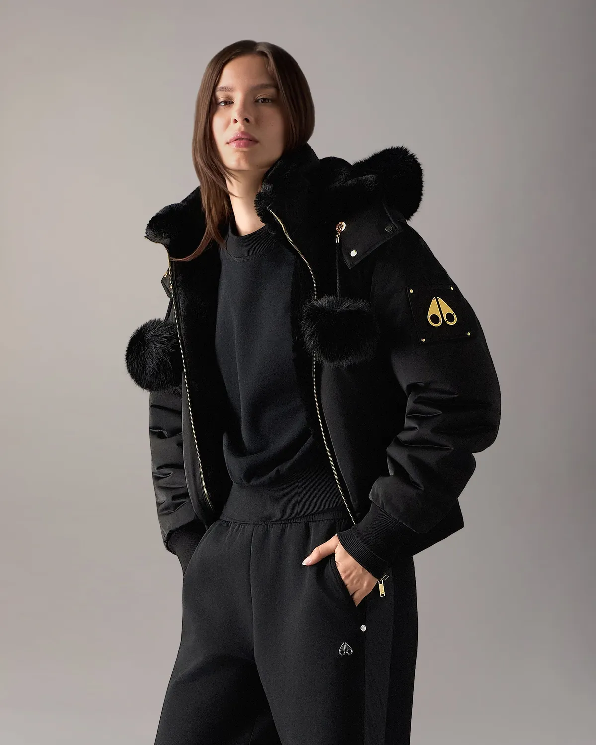 Moose Knuckles Debbie Bomber Réversible Noir Satin