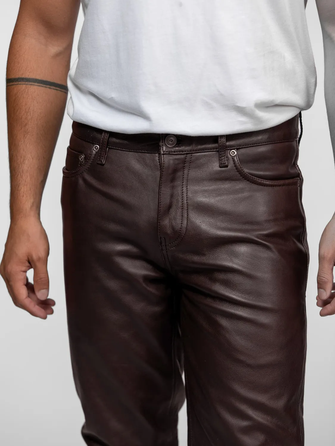 Daytona Booling pantalon cuir vachette noir