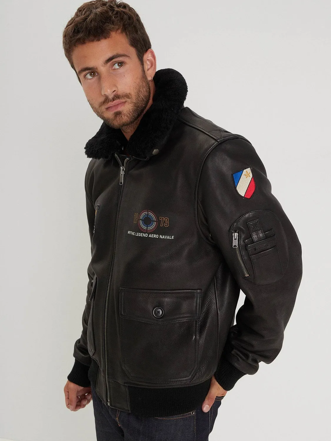 DAYTONA Phantom blouson aviateur cuir vachette noir