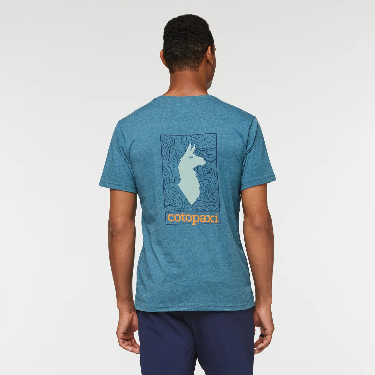 Cotopaxi Llama Map t-shirt homme Blue Spruce doux