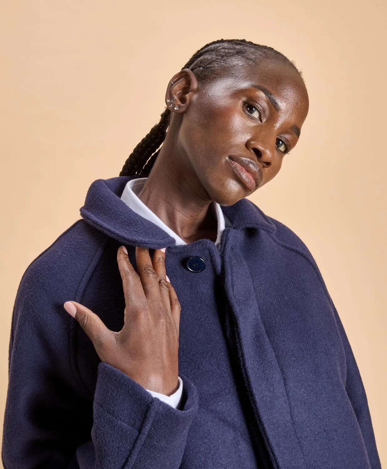 SOUBACQ Le Trench Highland trench laine bleu profond