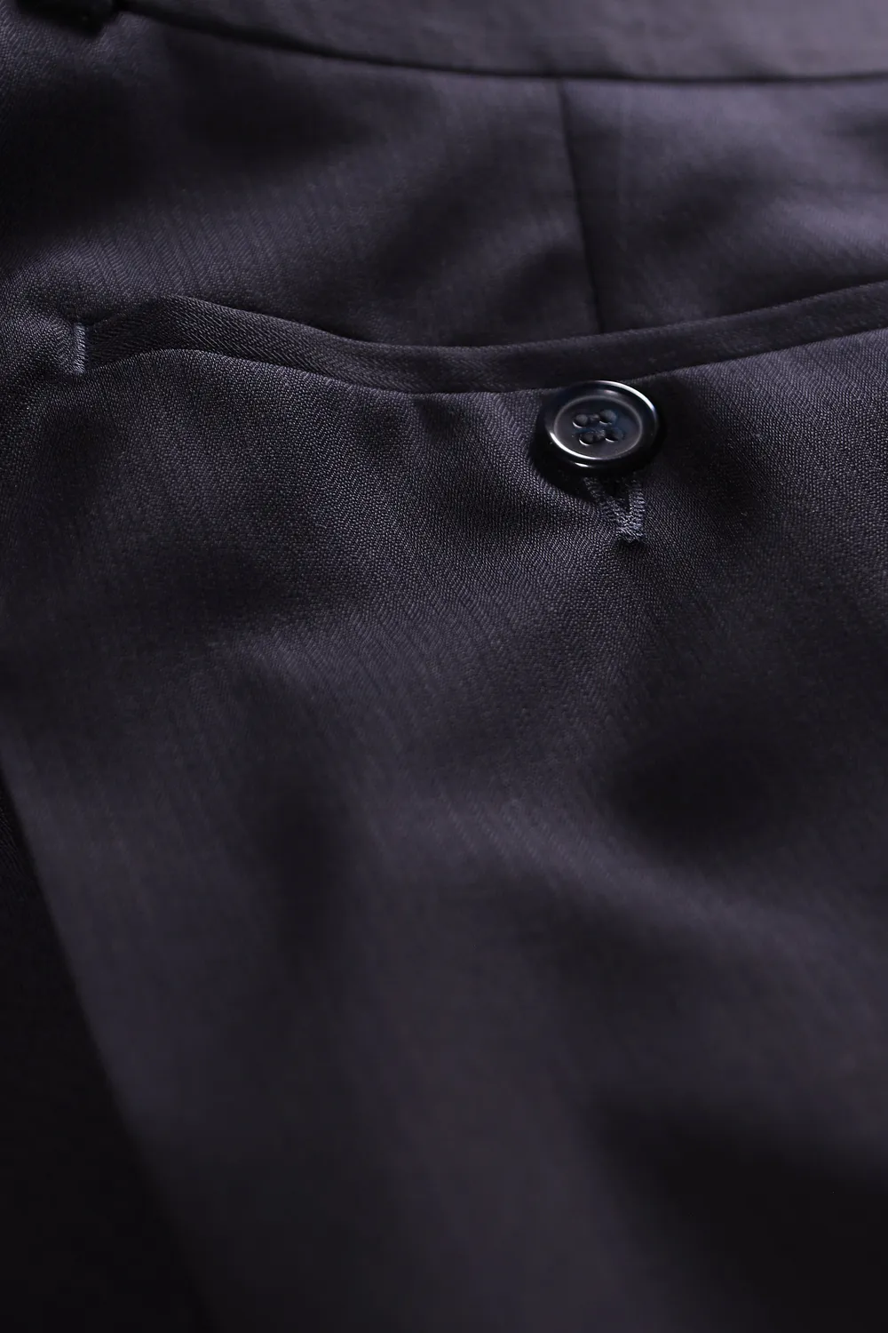 Hollington Siza piqué pur laine pantalon bleu chevrons 44