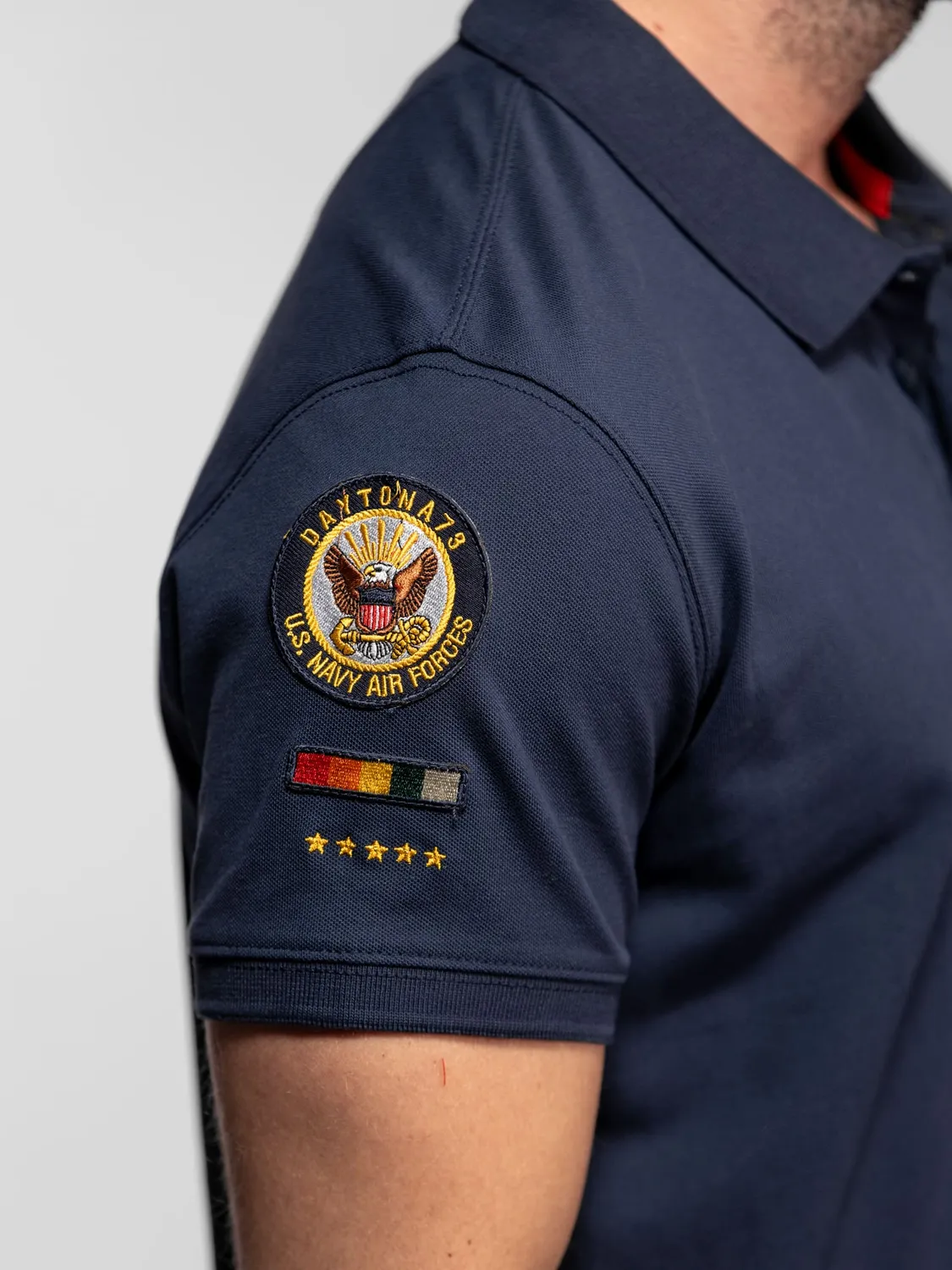 Daytona Fonck polo militaire coton army green brodé