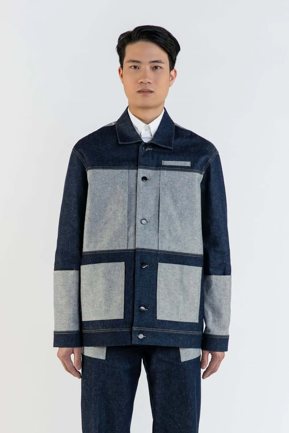 LEBRUN Worker blouson coton bleu navy atelier