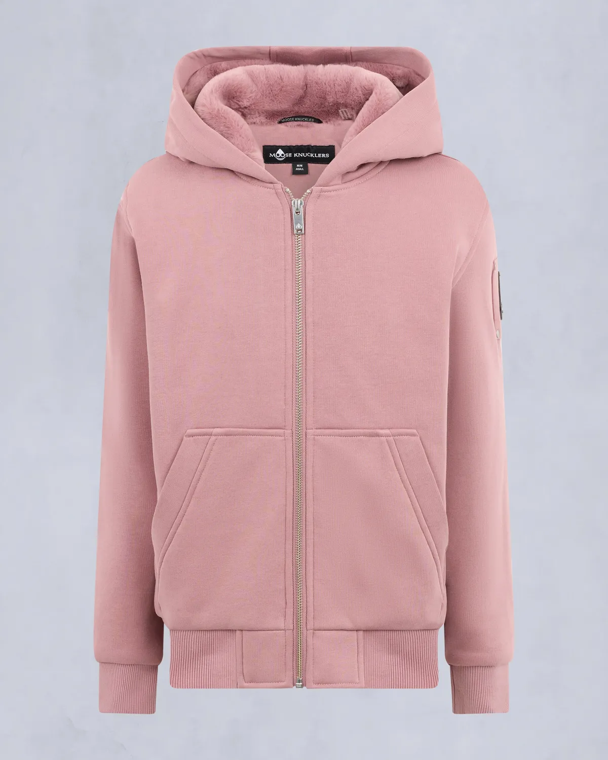 Moose Knuckles Bunny Sweat Zippé Enfant Noir Capuche Fourrure