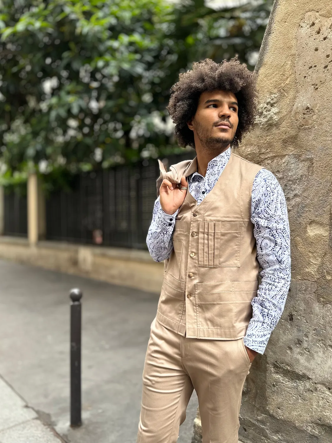 Hollington 20 poches gilet sable coton taille 44