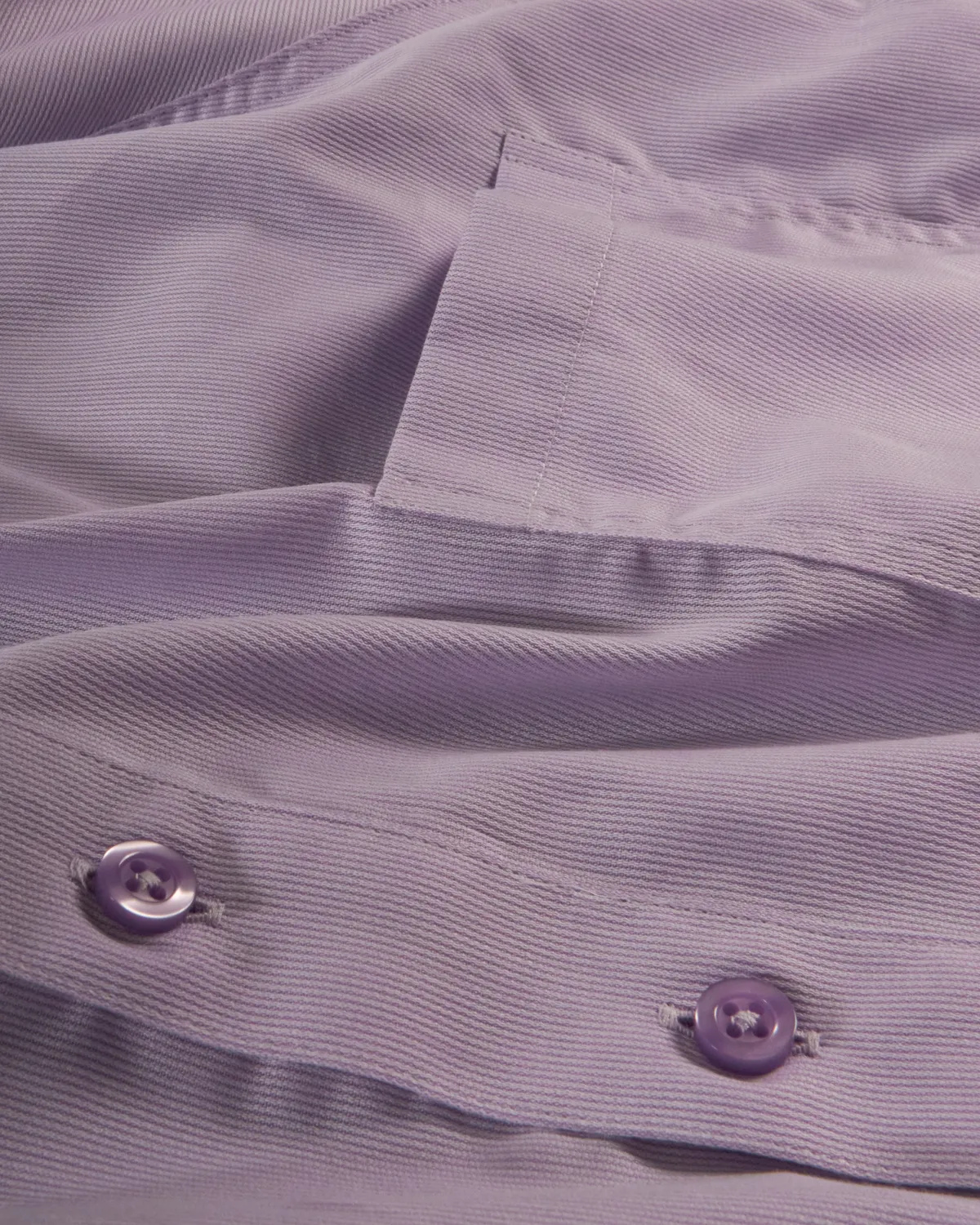 Hollington chemise col mao coton rayures parme droite