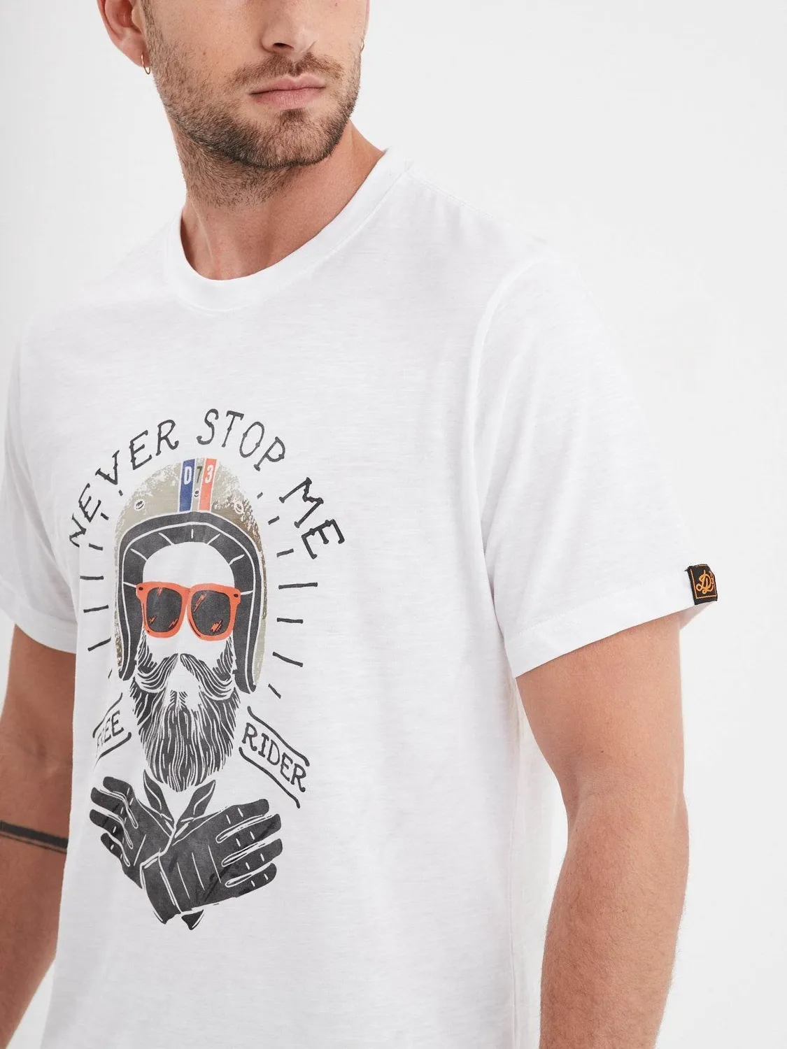 Daytona Free Rider t-shirt homme noir coton flammé