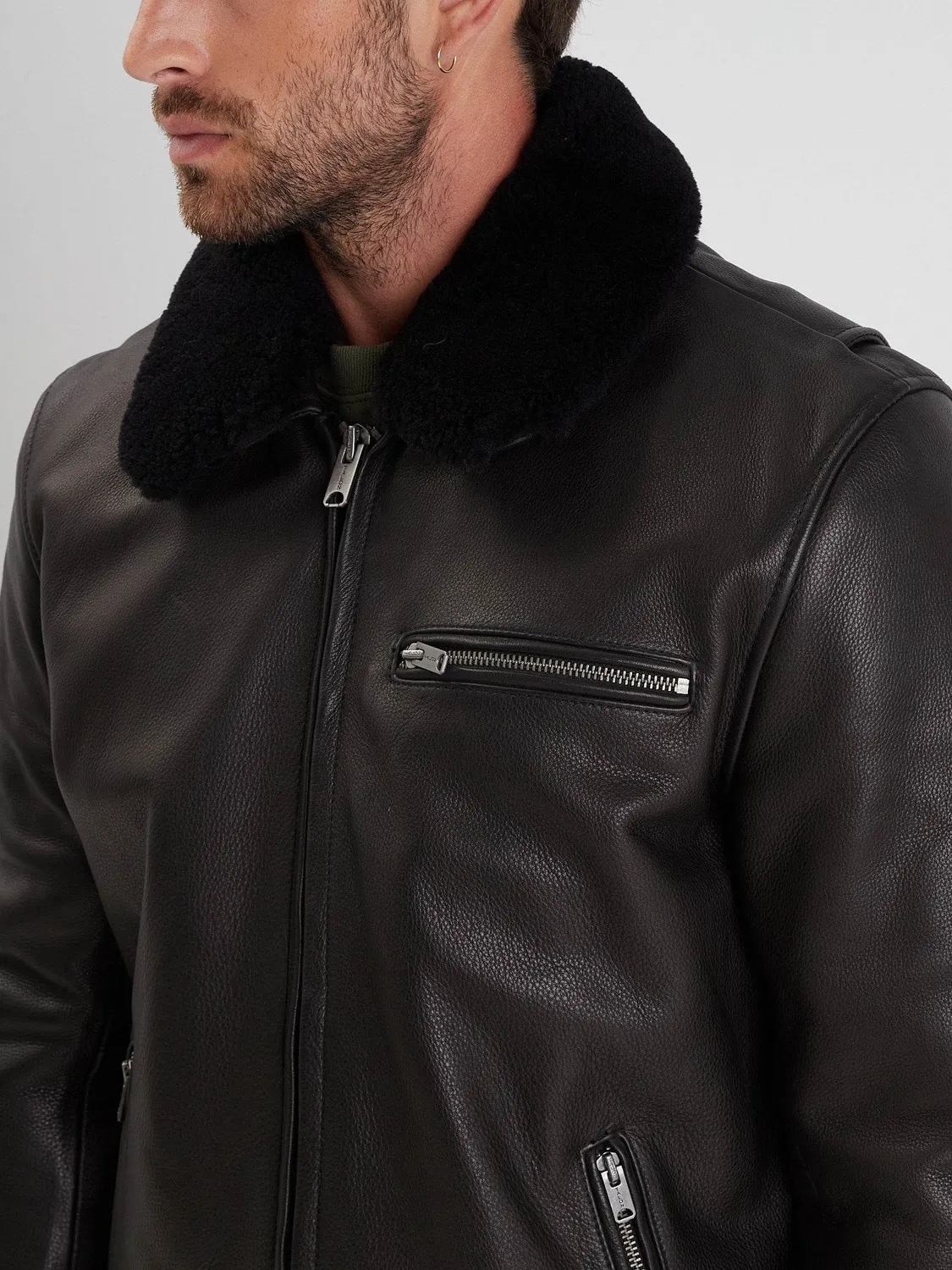 Daytona Asphalt blouson aviateur cuir vachette Black