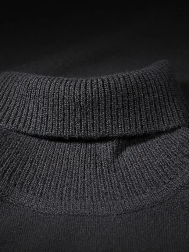 Hollington pull col roulé geelong noir maille