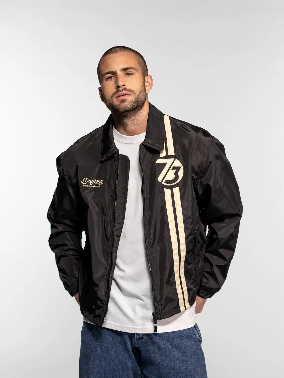 Daytona Irwin Veste racing légère noire bandes