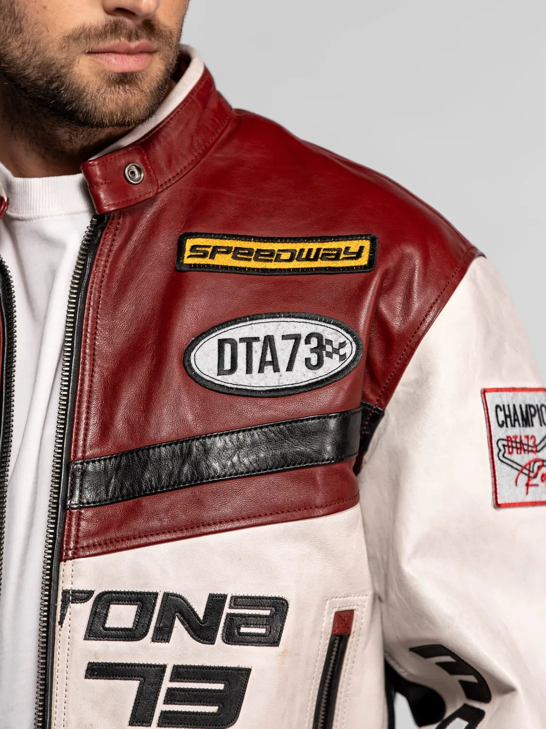 DAYTONA Sanilac Blouson racing cuir oversize vert