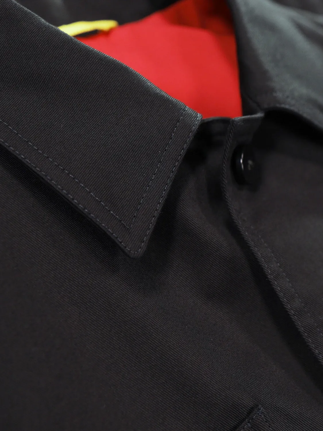 Hollington Lyon veste coton stretch noire col charpentier
