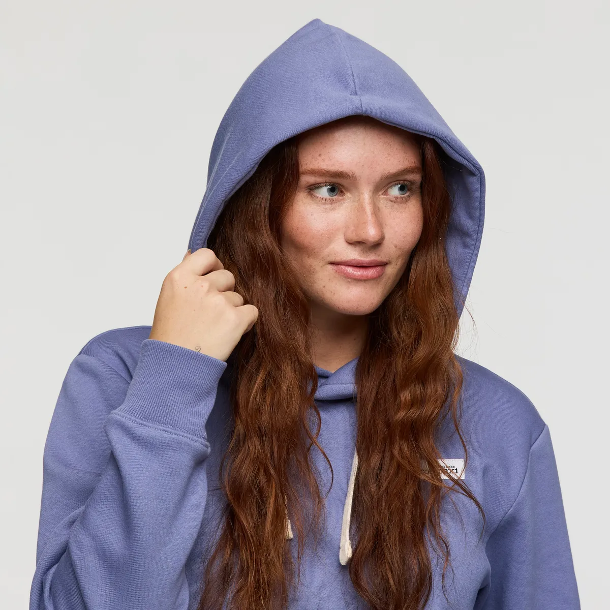 Cotopaxi Llama Patch sweat capuche femme Blue Smoke coton bio