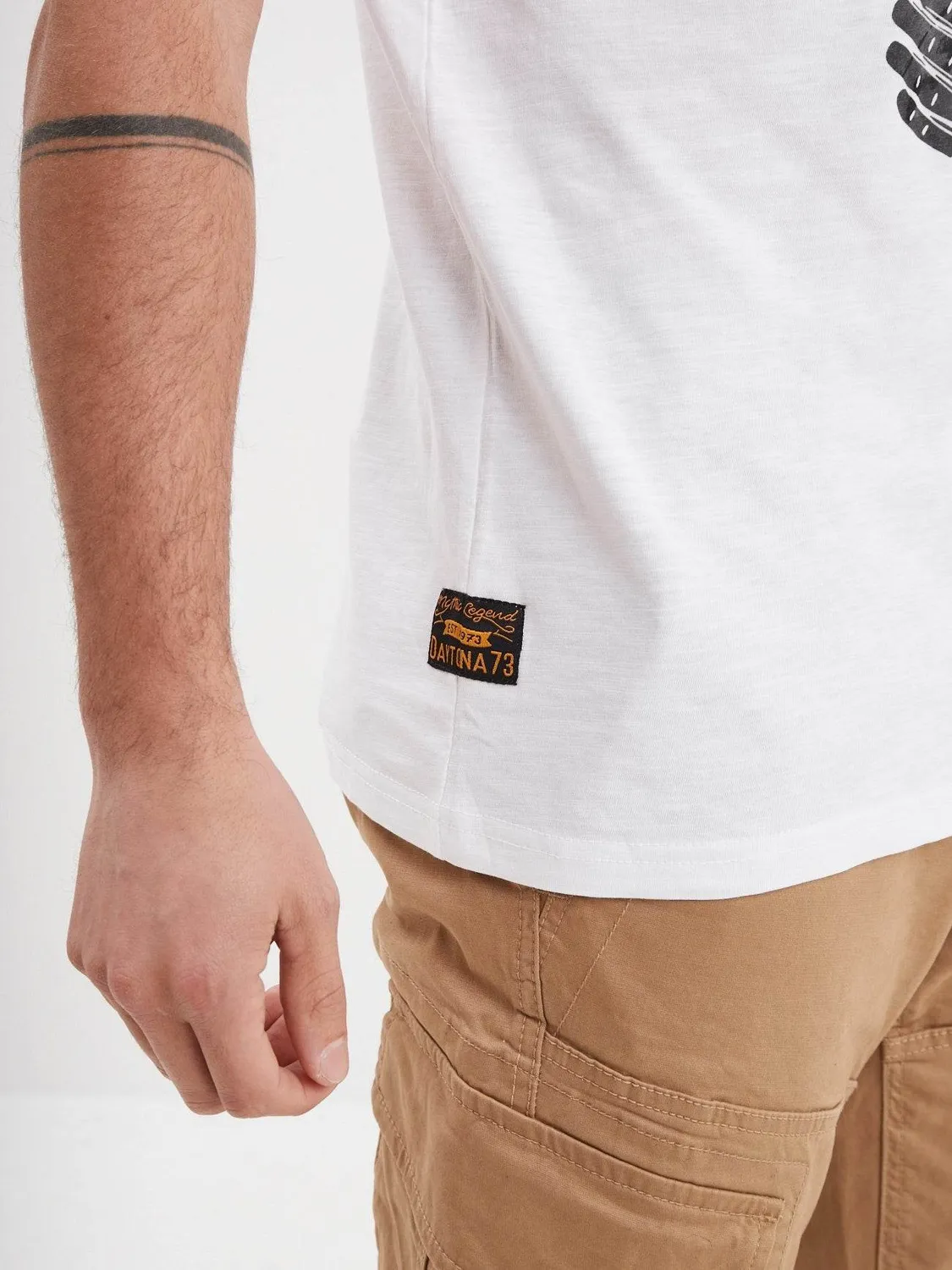 Daytona Free Rider t-shirt homme noir coton flammé