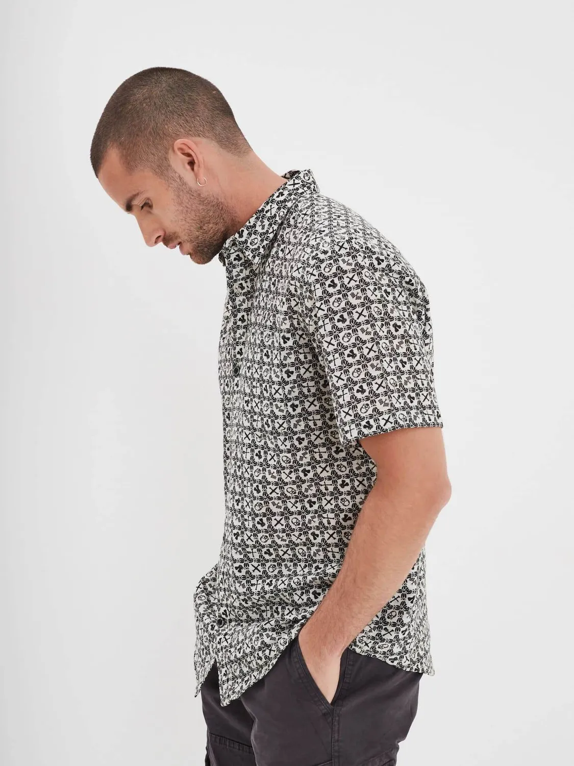 Daytona Moss chemise homme kaki motifs moto