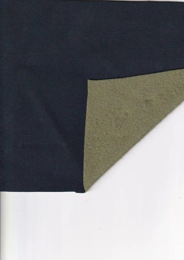 Hollington technique double-face tissu marine sur vert au mètre
