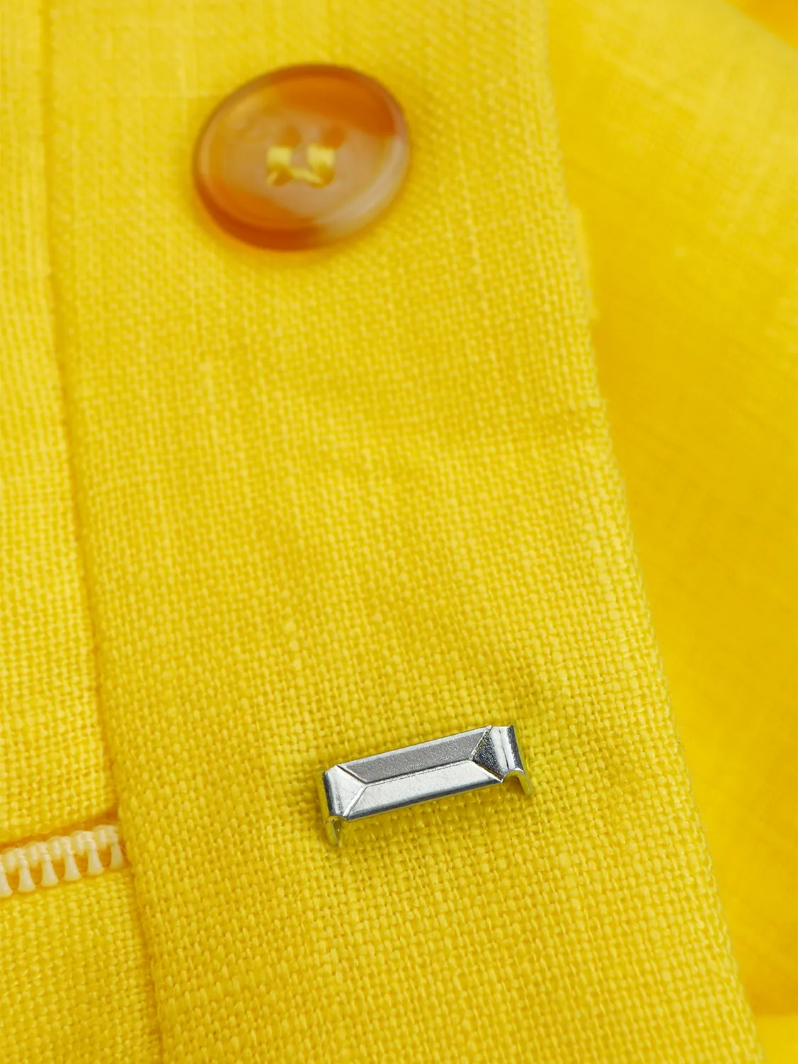 Hollington Siza pantalon lin jaune coupe italienne