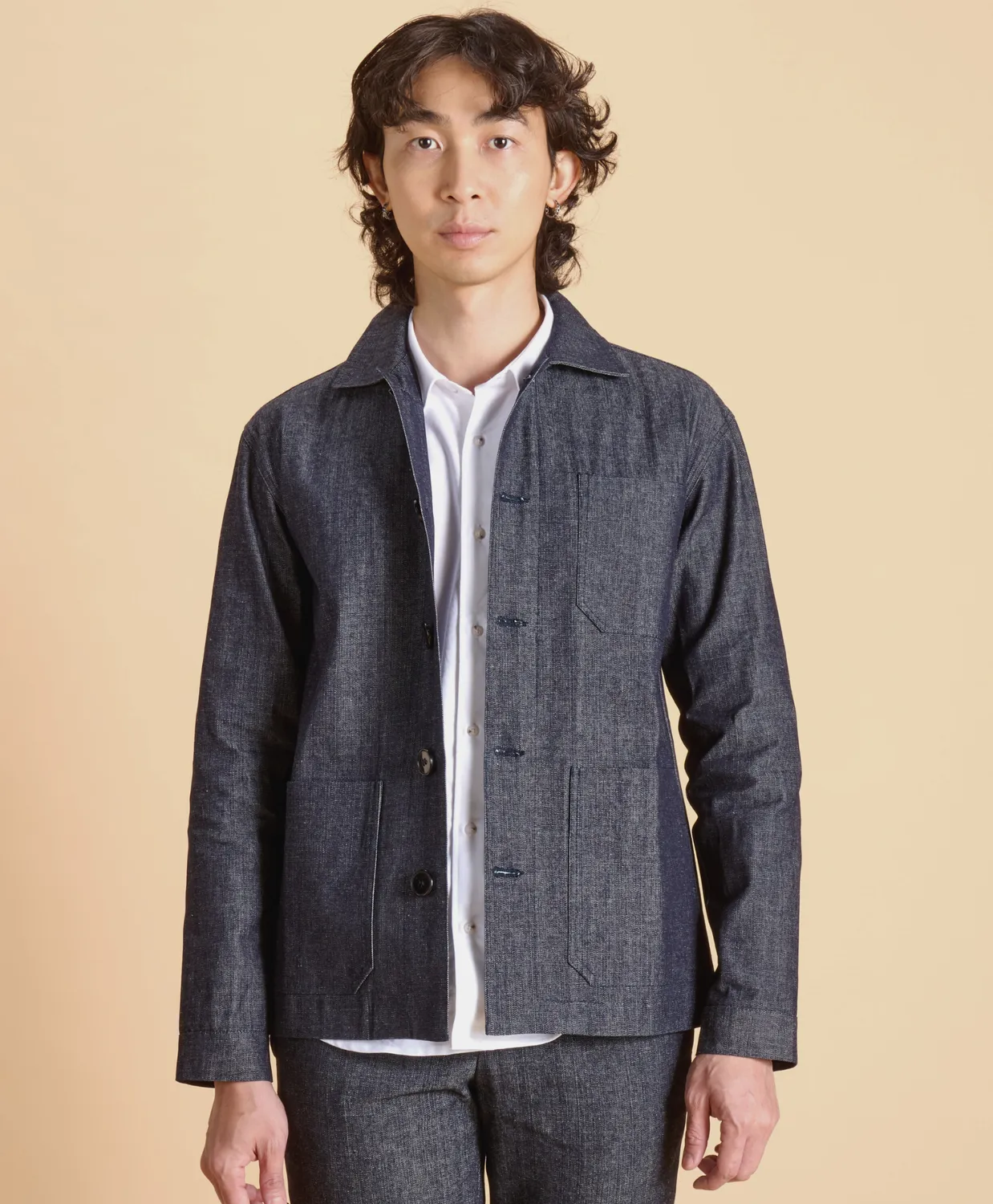 SOUBACQ Le Bleu Majorelle veste de travail denim japonais