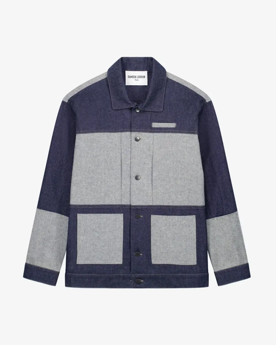 LEBRUN Worker blouson coton bleu navy atelier