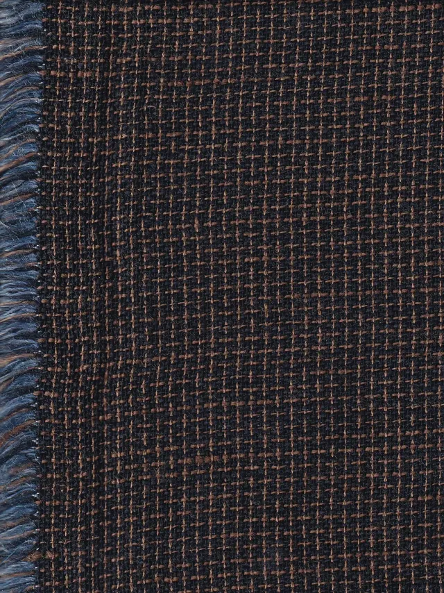 HOLLINGTON toile lin coton double-face réglisse-marine tissu mètre