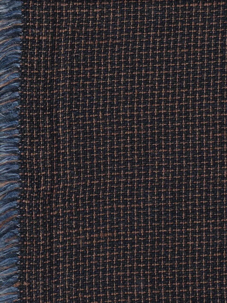 HOLLINGTON toile lin coton double-face réglisse-marine tissu mètre