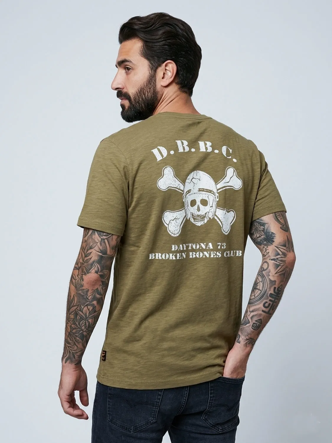 Daytona Bones t-shirt tête de mort offwhite coton slub