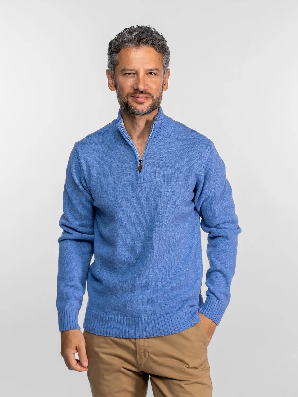 Daytona Quartermast pull homme anthracite laine col zippé