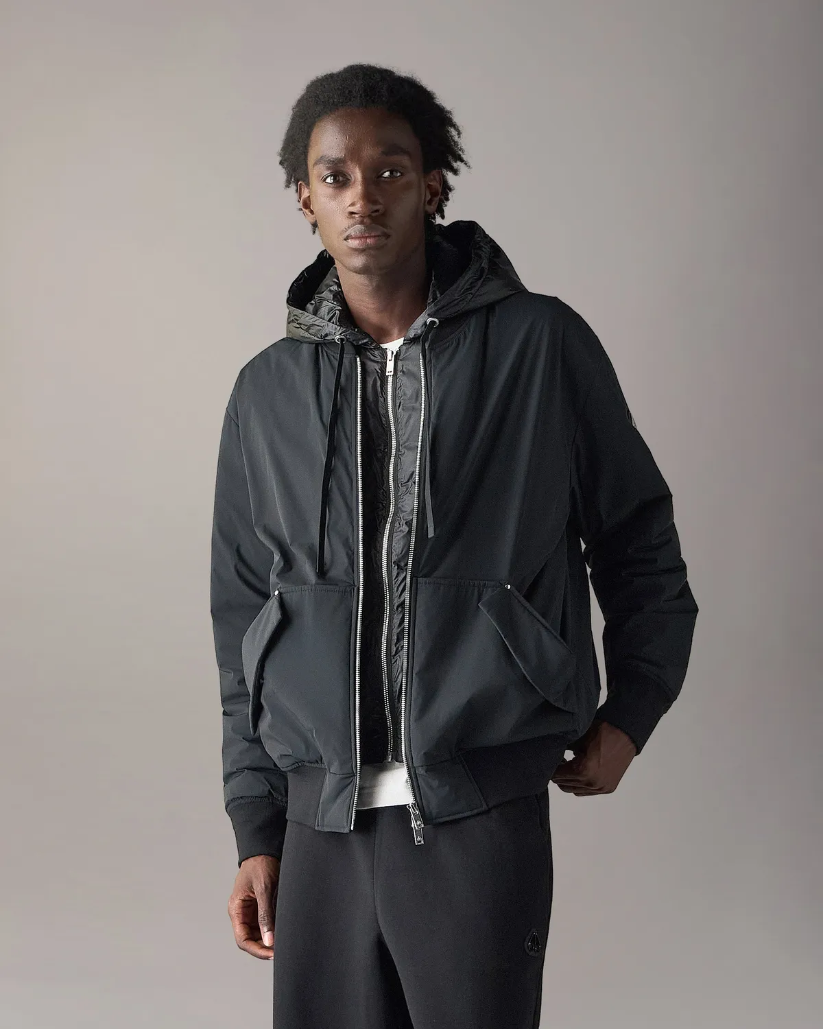 Moose Knuckles Brixton Down Bomber Blouson Noir Léger