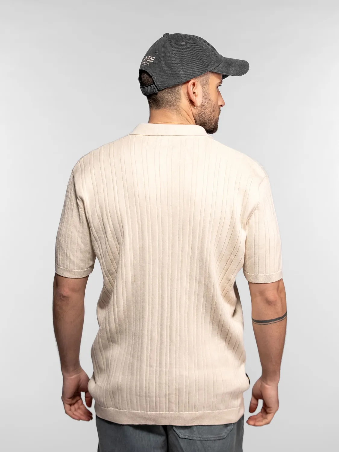 Daytona Dent polo tricot Natural côtelé