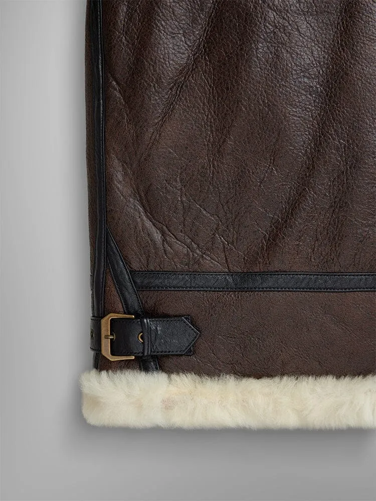 Alpha Industries B-3 Sherpa blouson cuir marron homme