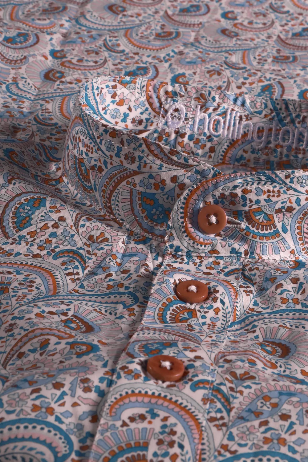 Hollington Paisley chemise col mao Liberty écru