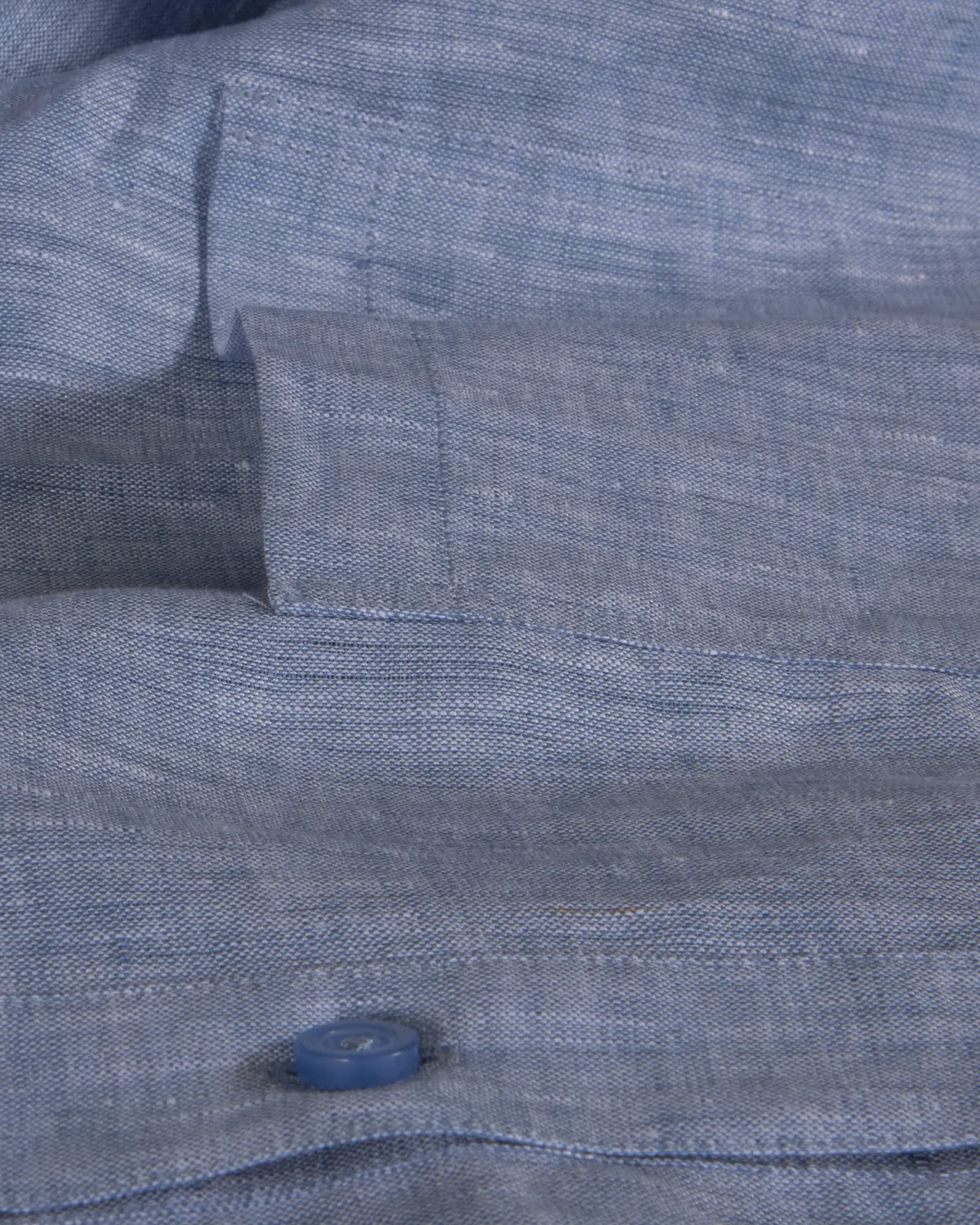 Hollington chemise lin col mao bleuté droite S-3XL