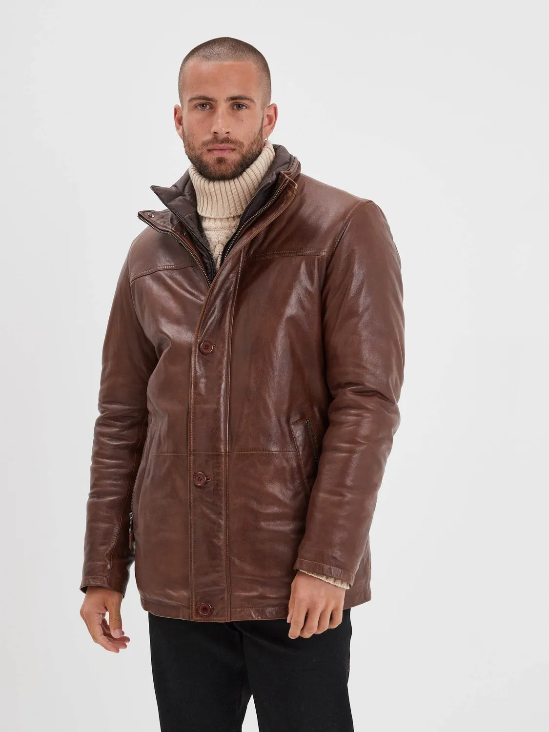 Daytona Moose veste cuir homme bison agneau vintage