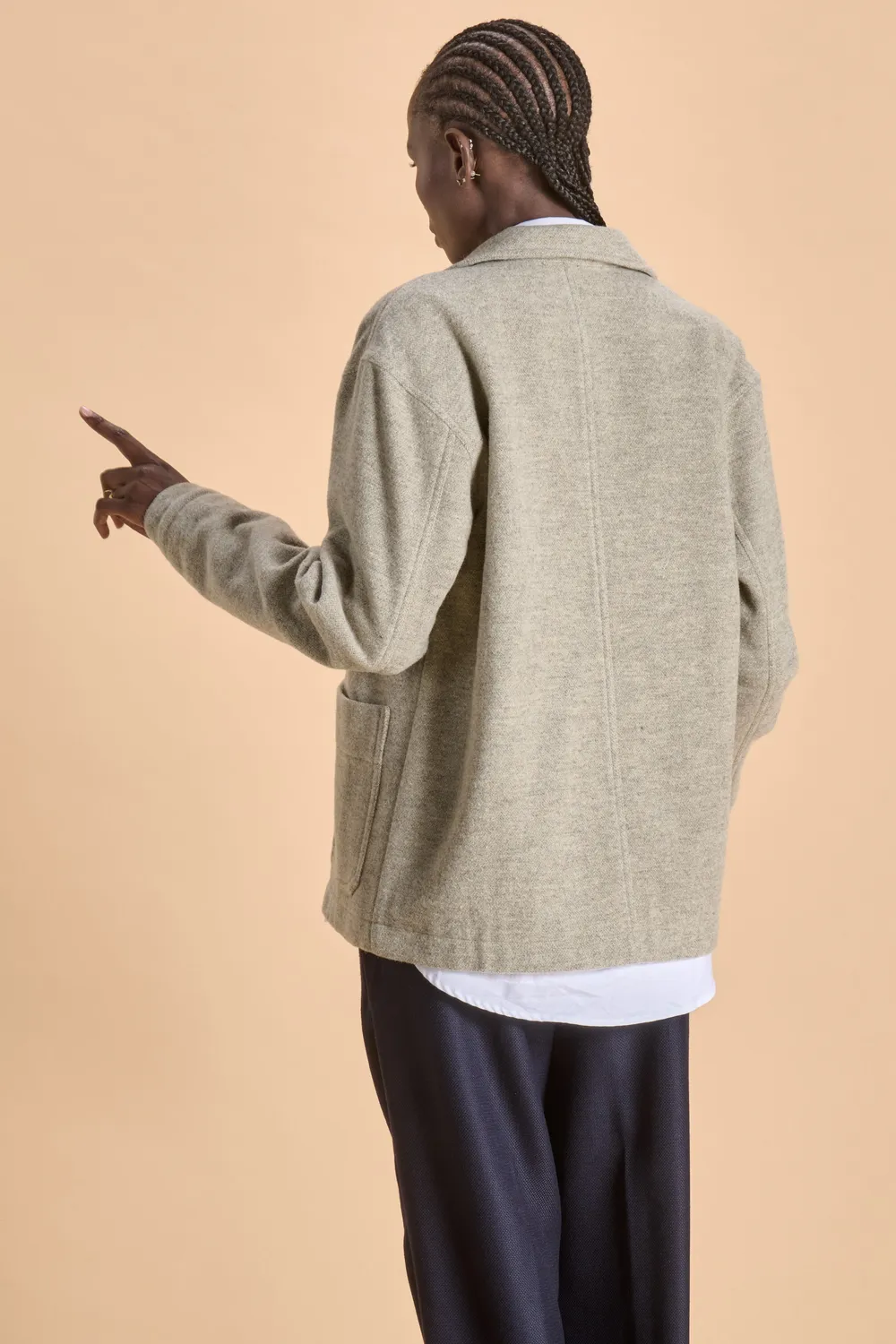 Soubacq Bleu Patagonia veste laine grise