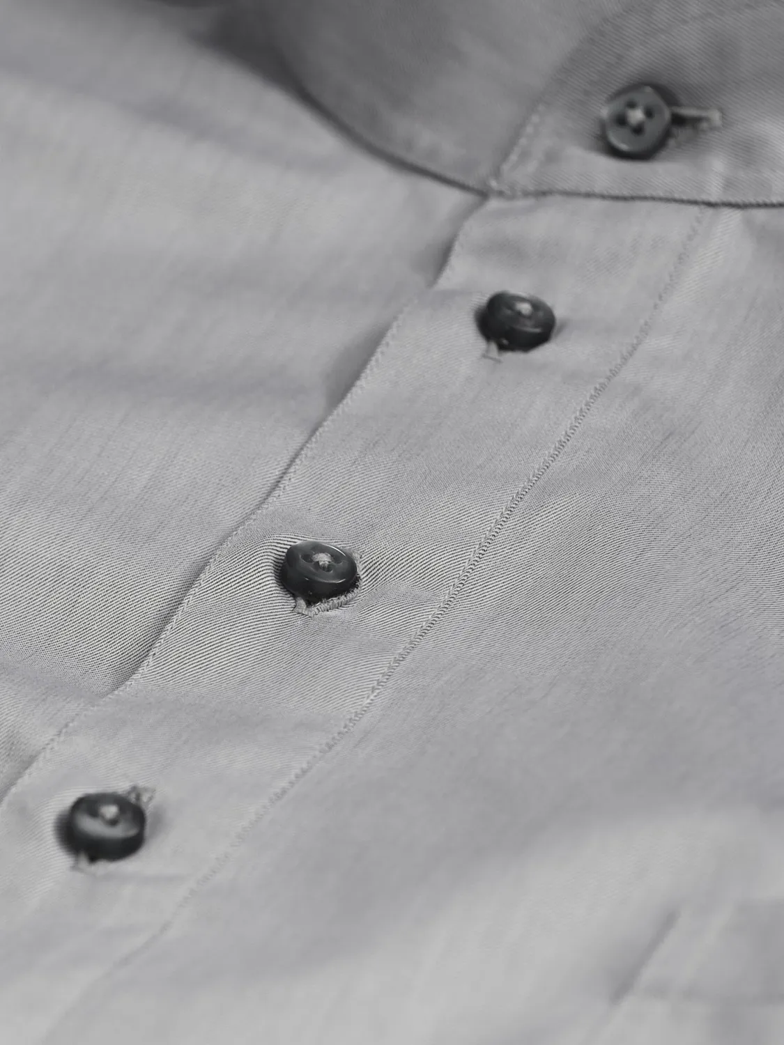 Hollington col mao granite chemise coton gris