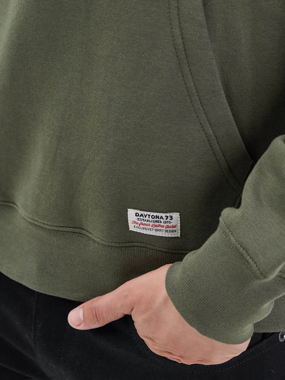 DAYTONA Wings sweat capuche coton kaki aviateur