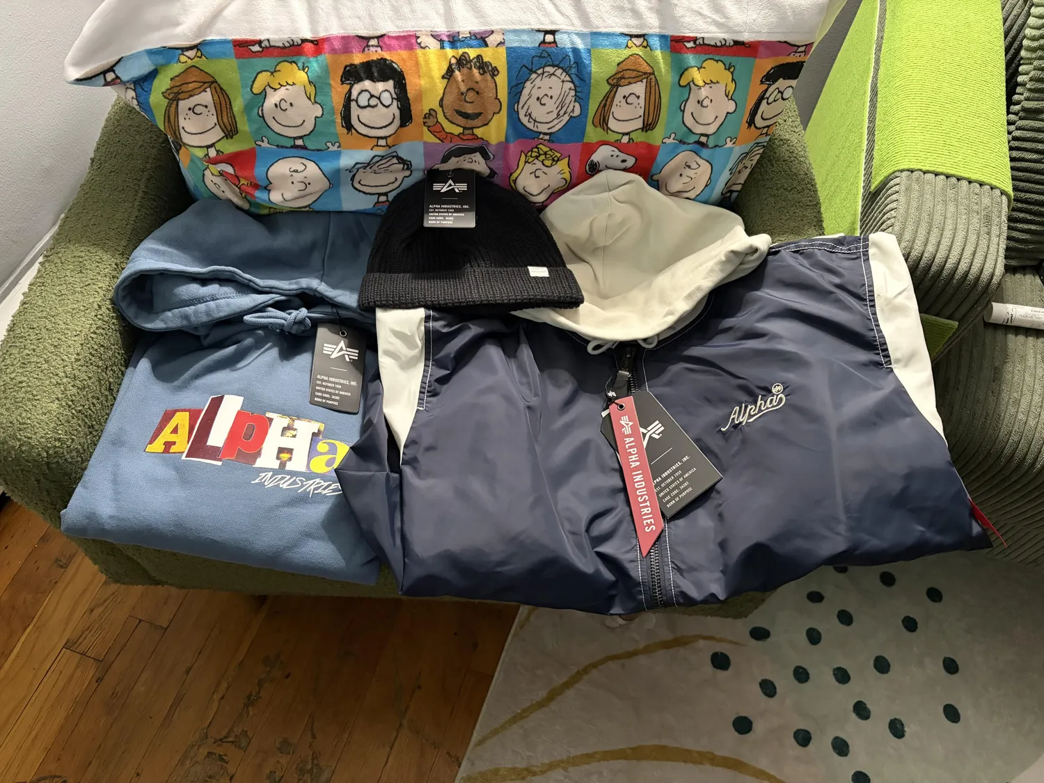 Alpha Industries L-2B Blouson Bleu Capuche Léger