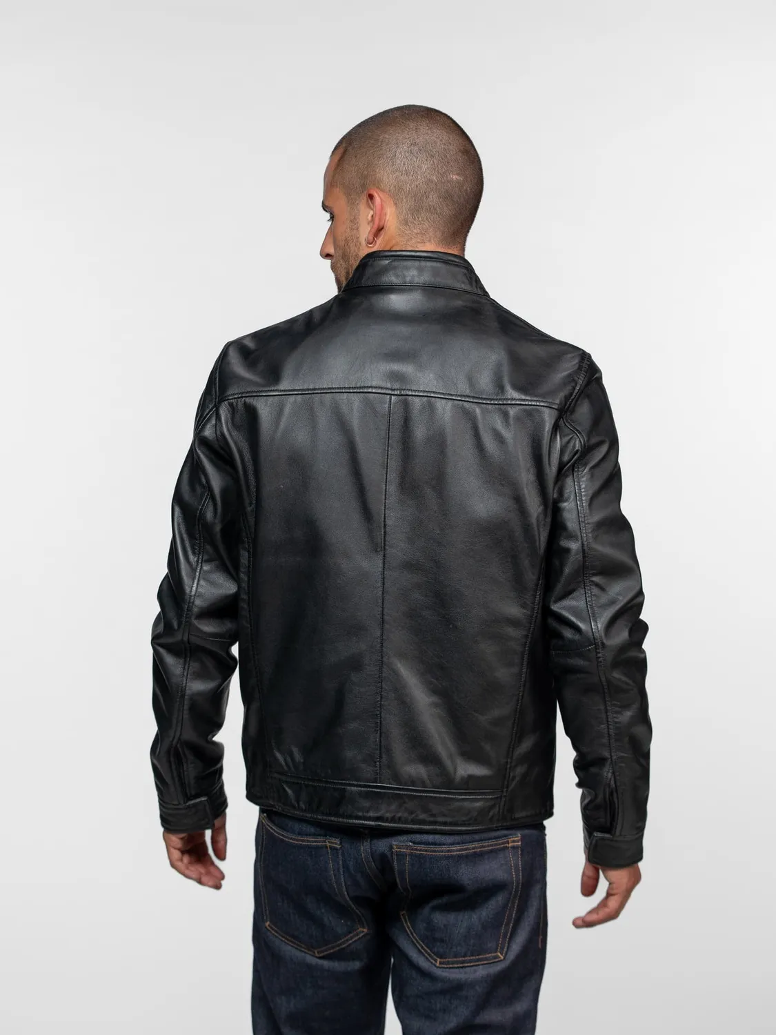 Daytona Dilkon blouson cuir motard noir nappa