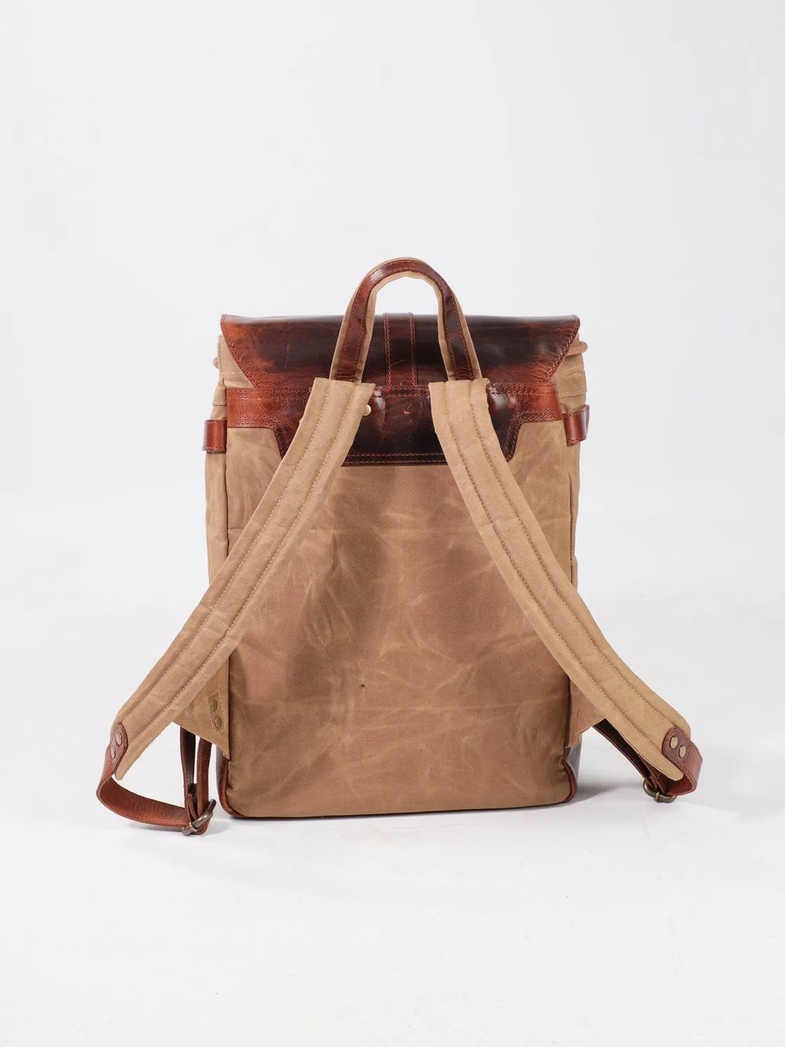 Daytona Backpack sac à dos toile cuir cognac