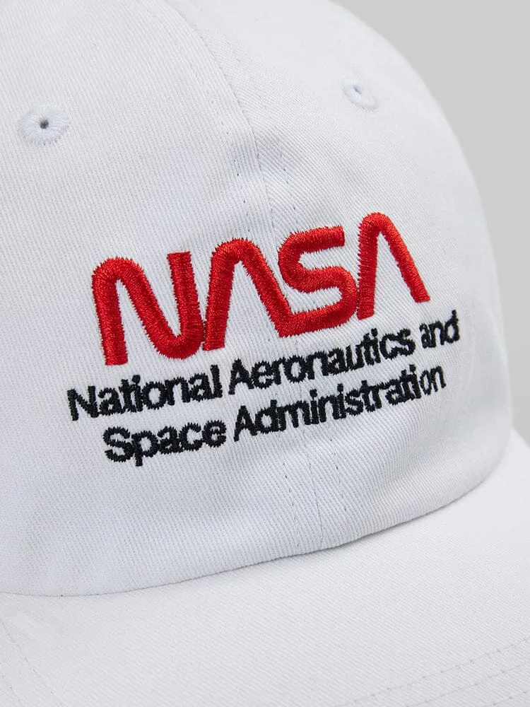 Alpha Industries Nasa Worm Logo Cap casquette blanche