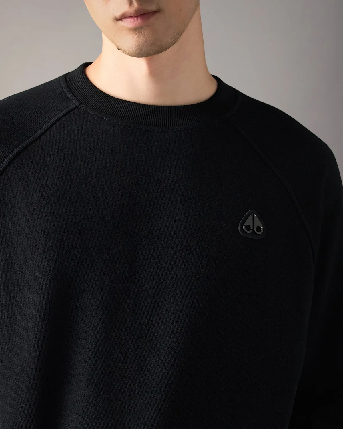 Moose Knuckles Yul sweat col rond noir coton