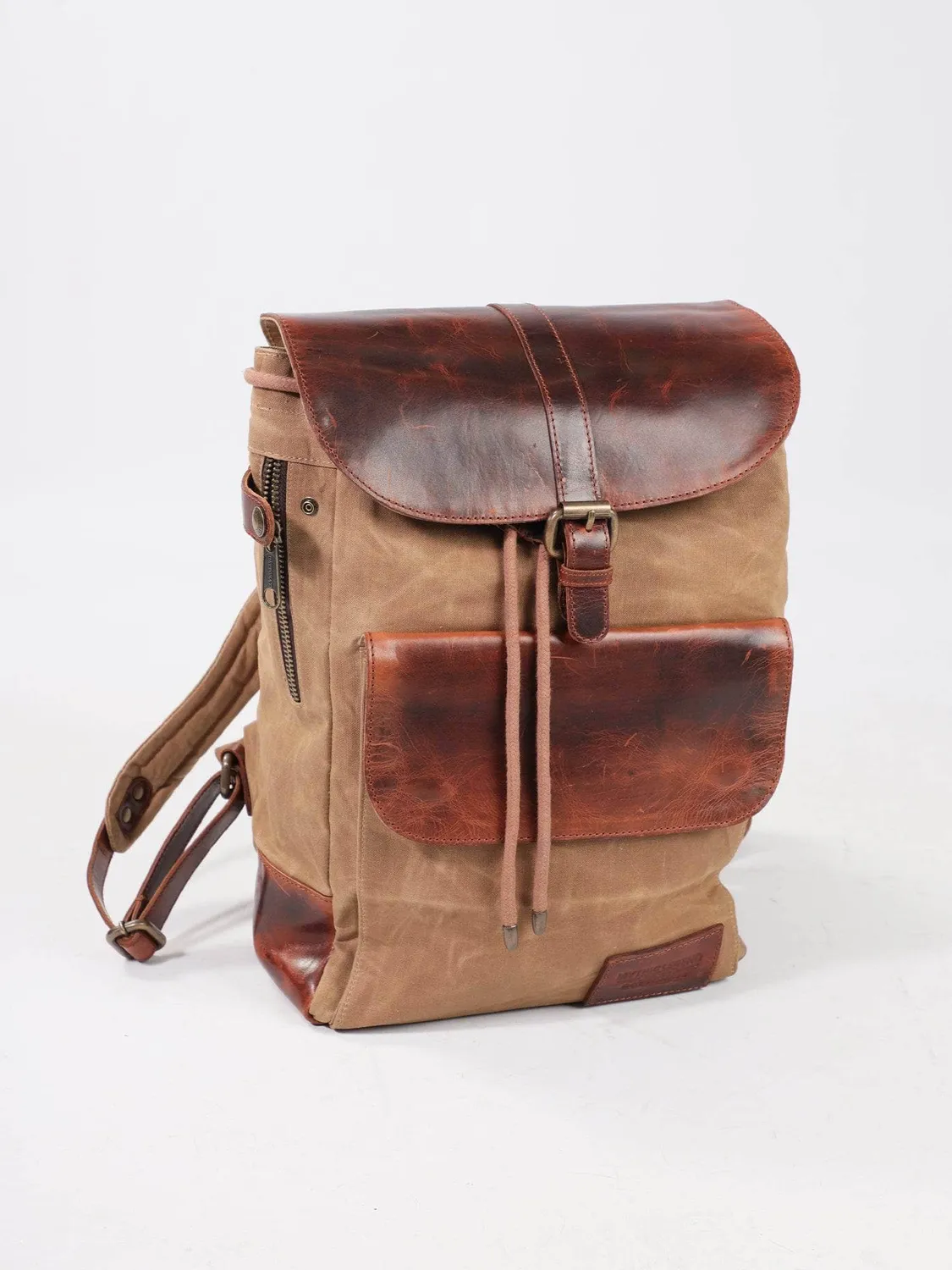 Daytona Backpack sac à dos toile cuir cognac