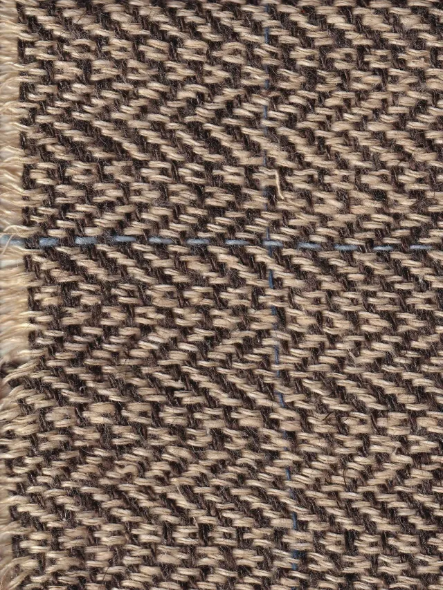 Hollington chevron tissu laine soie marron bleu 5 m